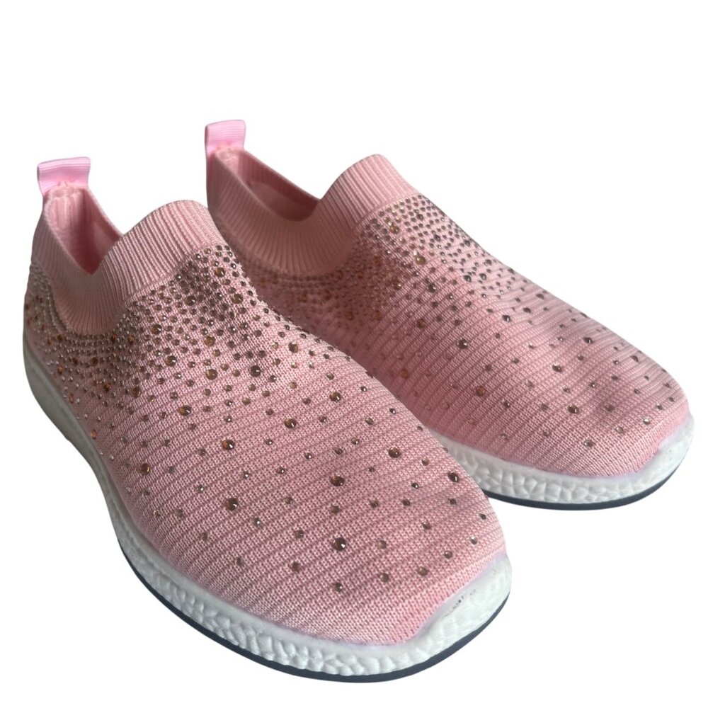 Women's Embellished Rhinestone Jewel Slip-On Sneakers Sparkly Fashion  Footwear
